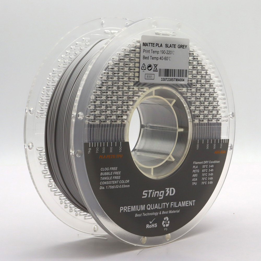 Sting3D PLA Matte - رمادي غامق مطفي