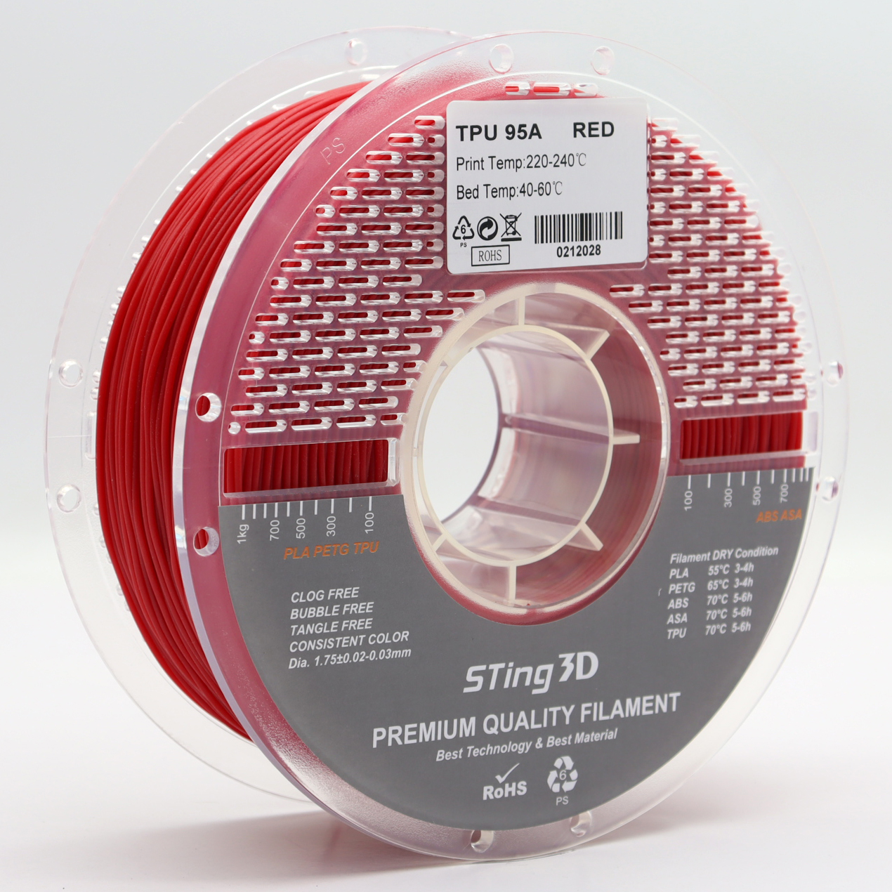 Sting3D TPU 95A - احمر