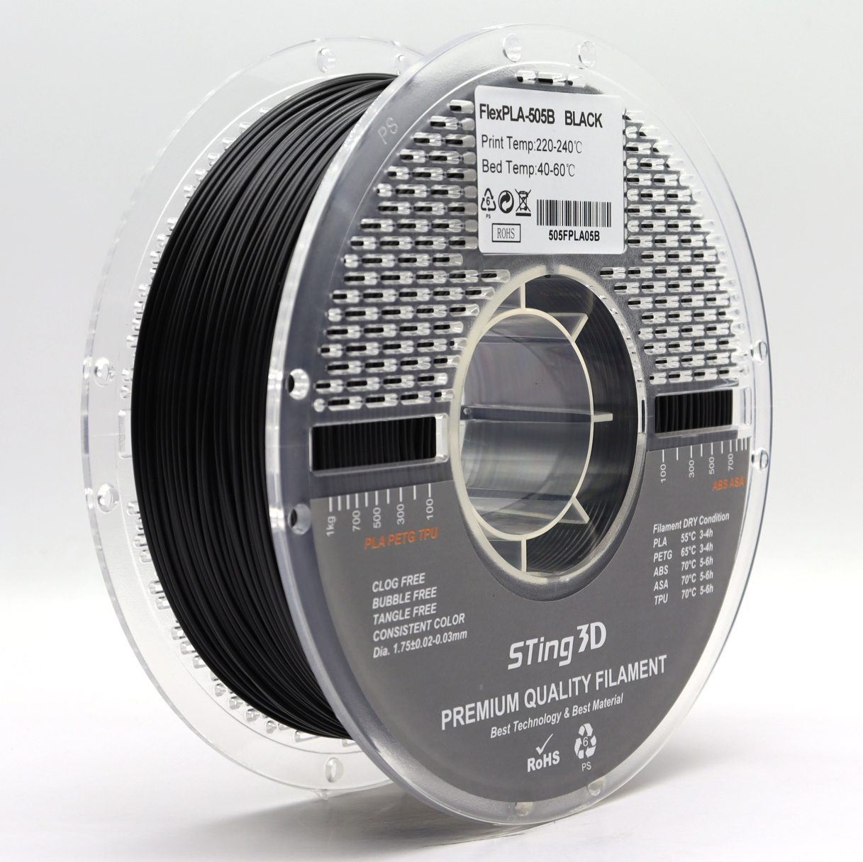 Sting3D FlexPLA-505B - أسود