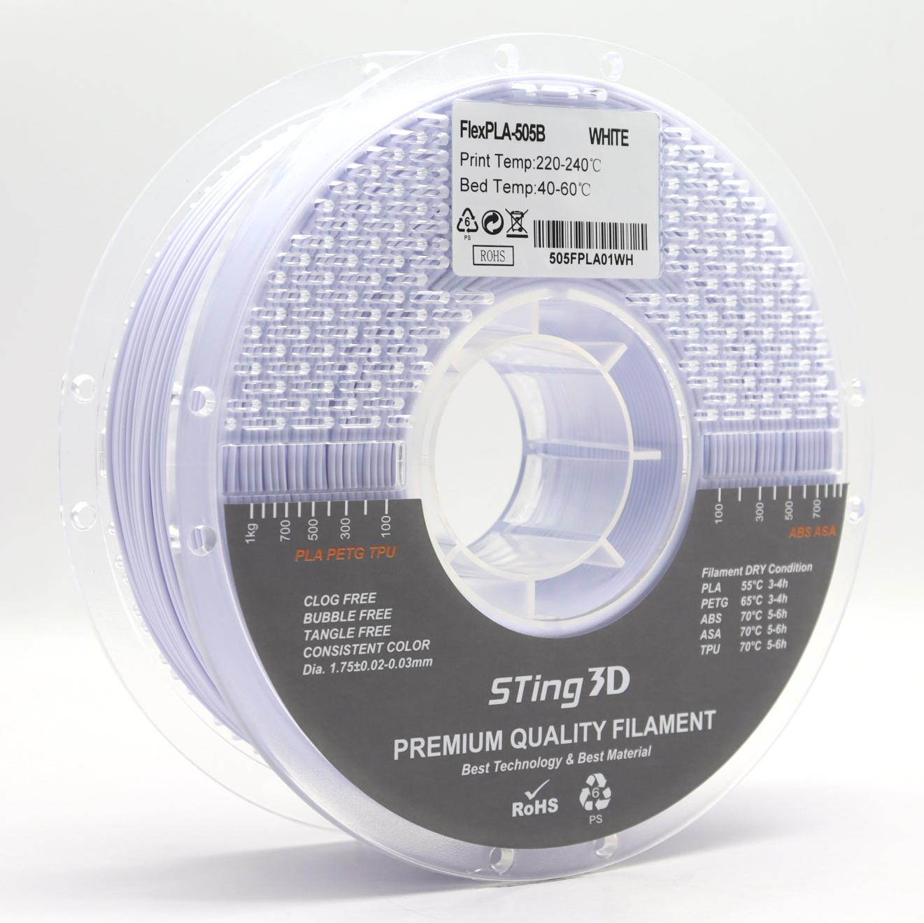 Sting3D FlexPLA-505B - أبيض