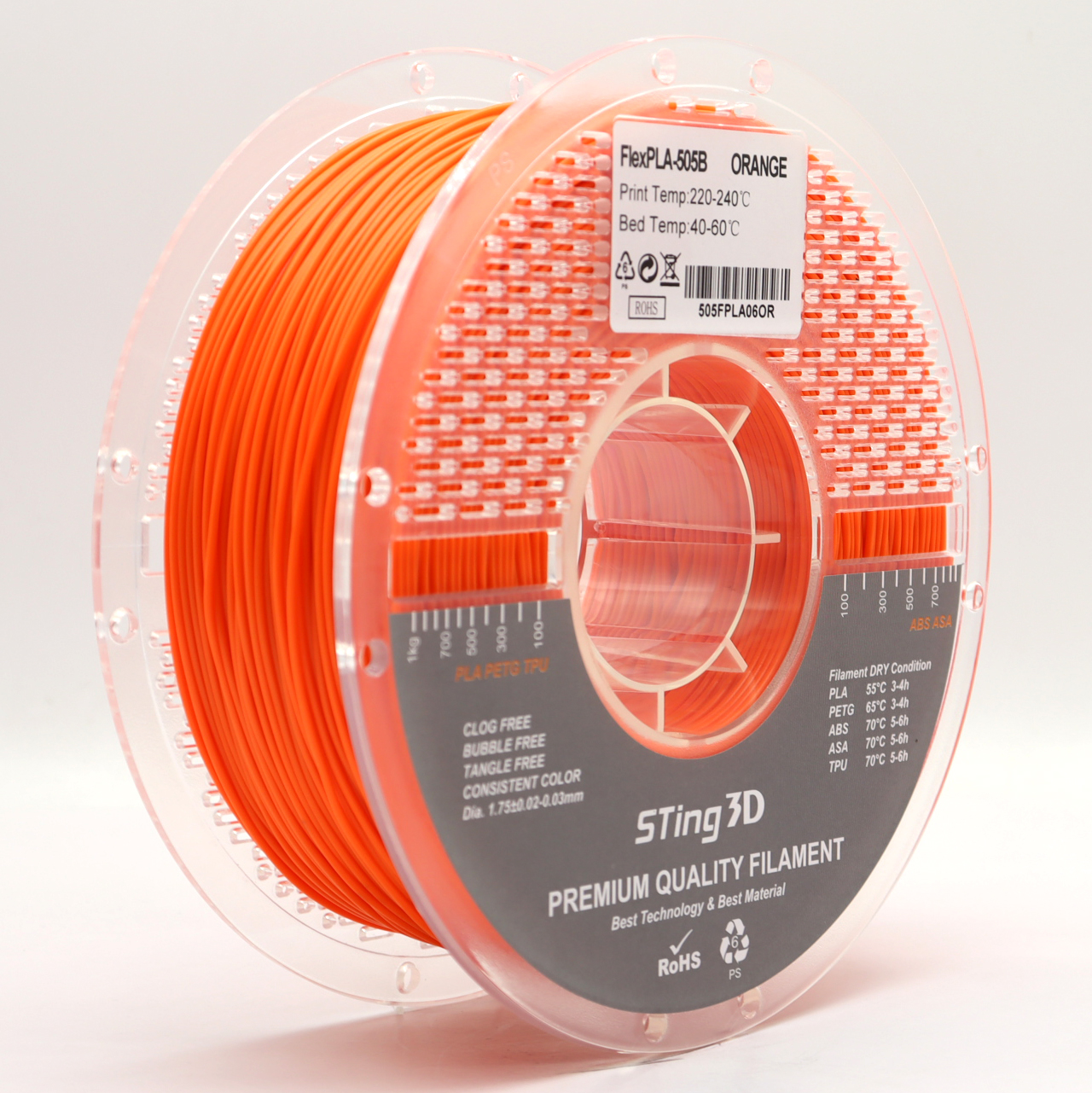 Sting3D FlexPLA-505B - برتقالي